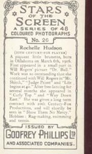 Rochelle Hudson Film Star Tinted Photo Card