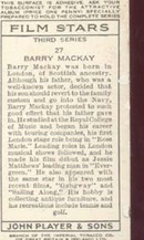 Barry Mackay Film Star Tinted Card 1938