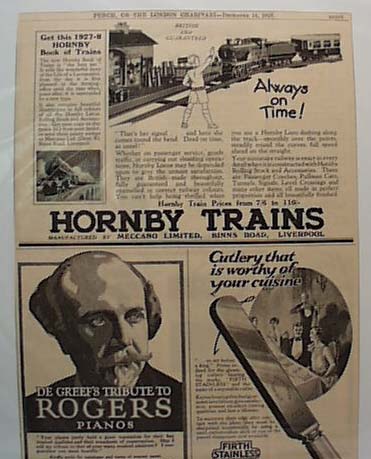 Dec, 1927 Hornby Train Ad Liverpool England