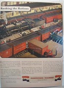 PA Railroad Rushing Rations For War Effort Ad