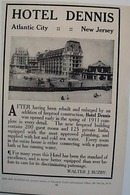 Hotel Dennis 1912 Ad
