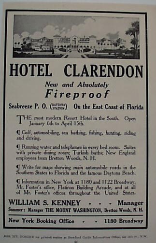Hotel Clarendon 1912 Ad Fireproof Fla Hotel