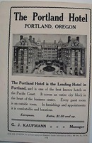 Hotel Portland Oregon 1912 Ad