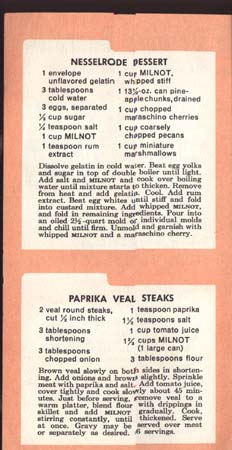 Modern Cooks Use Milnot Recipe Paper 1960's