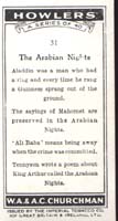 Howler's 1937 Occupational Card Arabian Night
