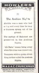 Howler's 1937 Occupational Card Arabian Night
