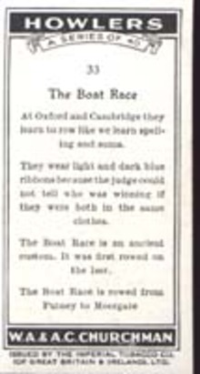 Howler's 1937 Occupational Card Boat Race