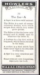 Howler's 1937 Occupational Card Zoo