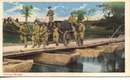 WWI tinted postcard showing Pontoon Bridge