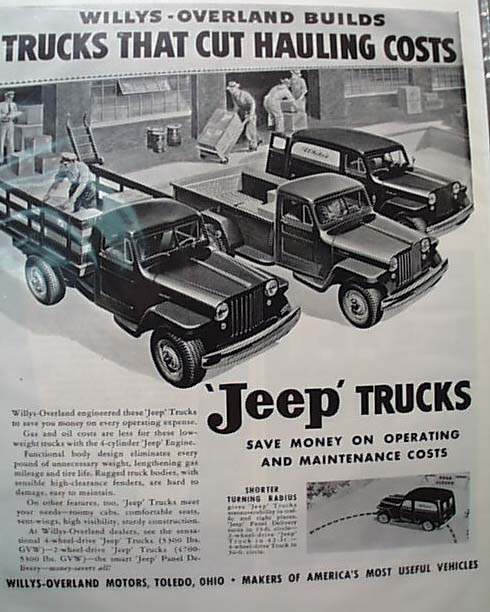 Willys Overland Jeep Trucks 1948 Ad