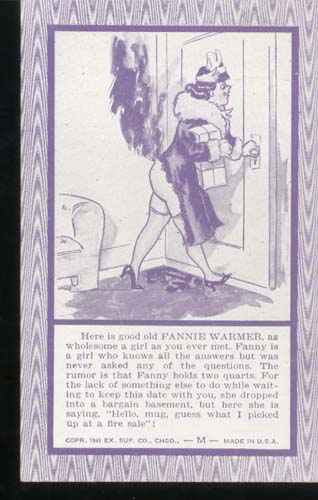Fannie Warmer Humorous Postcard