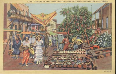 Postcard Olvera Street Los Angeles Calif