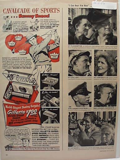 Gillette Ad Sammy Snead, Golfer