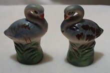 Blue Crane S & P Handpainted Ceramic