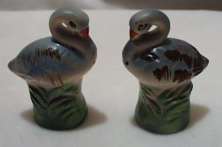 Blue Crane S & P Handpainted Ceramic