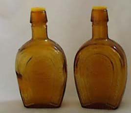 Horseshoe & Horse Amber Bottle S & P Shakers