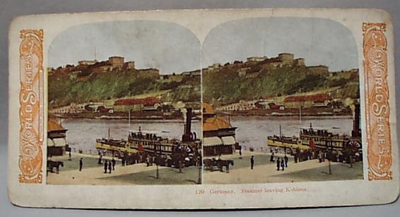 Stereo Card #120 Germany Steamer Leave Koblen