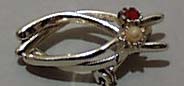 Double Gold Tone Wishbone Pin