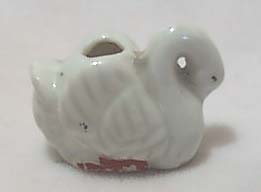 Mini White Ceramic Swan