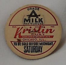Paper Insert Milk Cap Kristin Dairy Chicago
