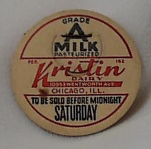 Paper Insert Milk Cap Kristin Dairy Chicago