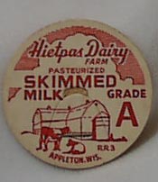 Hietpas Dairy Farm Paper Milk Bottle Cap
