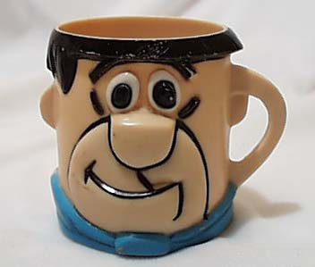 Fred Flintstone advertising mug, blue necktie