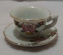 Mini Cup & Saucer Porcelain With Flowers