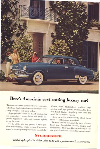 Studebaker Ad luxury car 4 dr