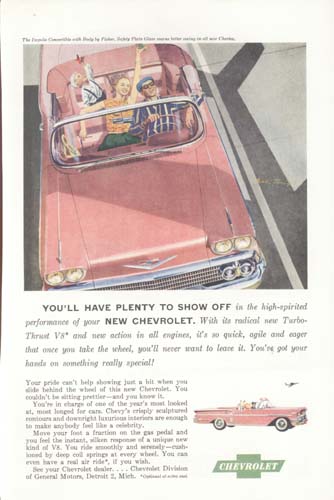 Pink Chevrolet Impala Convertible Ad