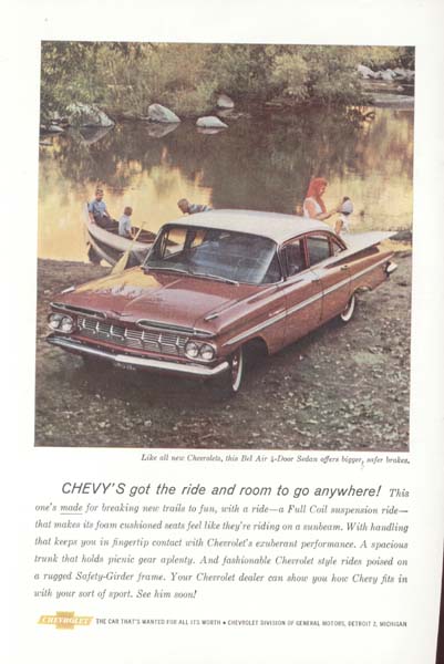 Chevrolet Red Bel Air 4 door Ad