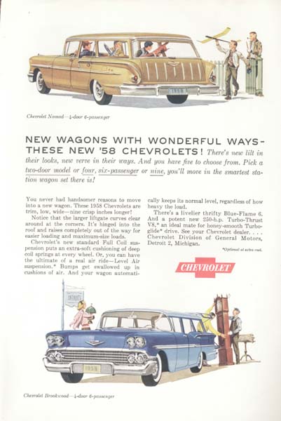 Chevrolet Blue Brookwood & Yellow Nomad AD