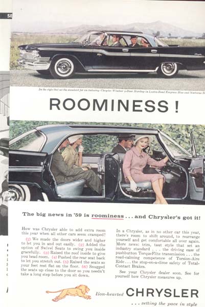 Chrysler 1959 Windsor Two Tone Blue Ad