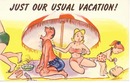 Humor card, vacation problems, sunburn et.