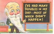 Professor's advice Postcard, Many troubles