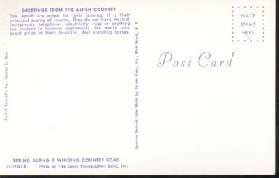 Postcard of Amish Country