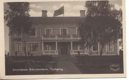 Amnehar Ads Alderdomshem Gullspag Postcard