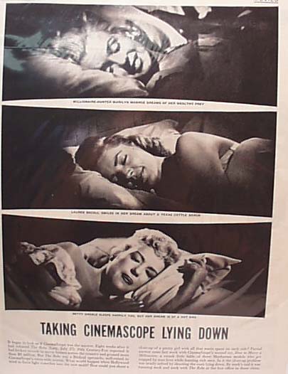 Monroe, Bacall and Grable Life magazine ad