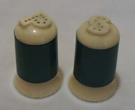Heavy Plastic Blue Ivory S & P Shakers