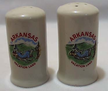Souvenir Arkansas S&P Shakers Stoneware