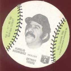 Baseball Burger Chef Card Rodriquez