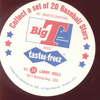 Baseball Ice cream Cup Card Hisle