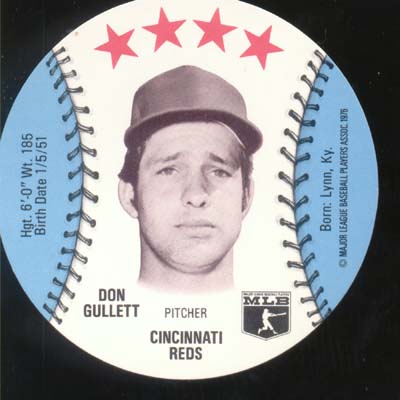 Baseball Ice cream Cup Cap Card Don Gullett