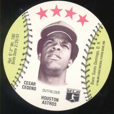 Baseball Ice cream Cup Cap Card Cedeno