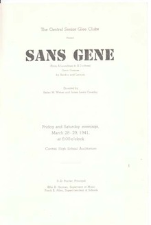 Sans Gene opera by Central Senior Glee Club