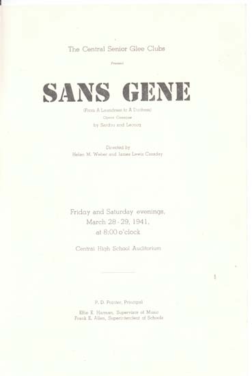 Sans Gene opera by Central Senior Glee Club
