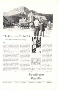 So. Pacific Railroad Travel Ad/Early 1900's