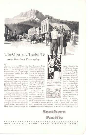So. Pacific Railroad Travel Ad/Early 1900's