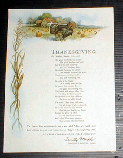 Thanksgiving Poem by Matthias Claudius