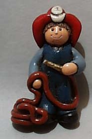 Fireman Statue Pin